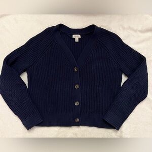 Style & Co Classic Navy Ribbed Cardigan Women’s Medium Sweater